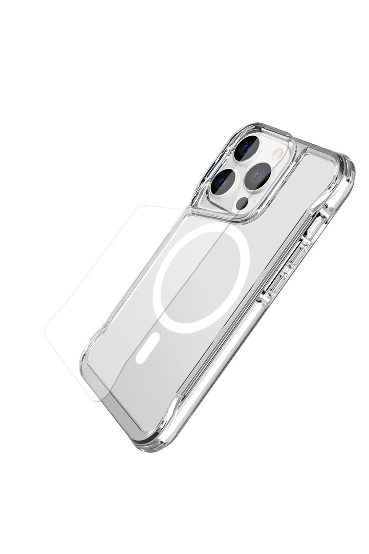 iPhone 15 Pro Uyumlu Zore Magsafe Şarj Özellikli T-Max Magsafe Kılıf-Renksiz iPhone 15 Pro Uyumlu Zore Magsafe Şarj Özellikli T-Max Magsafe Kılıf-Renksiz