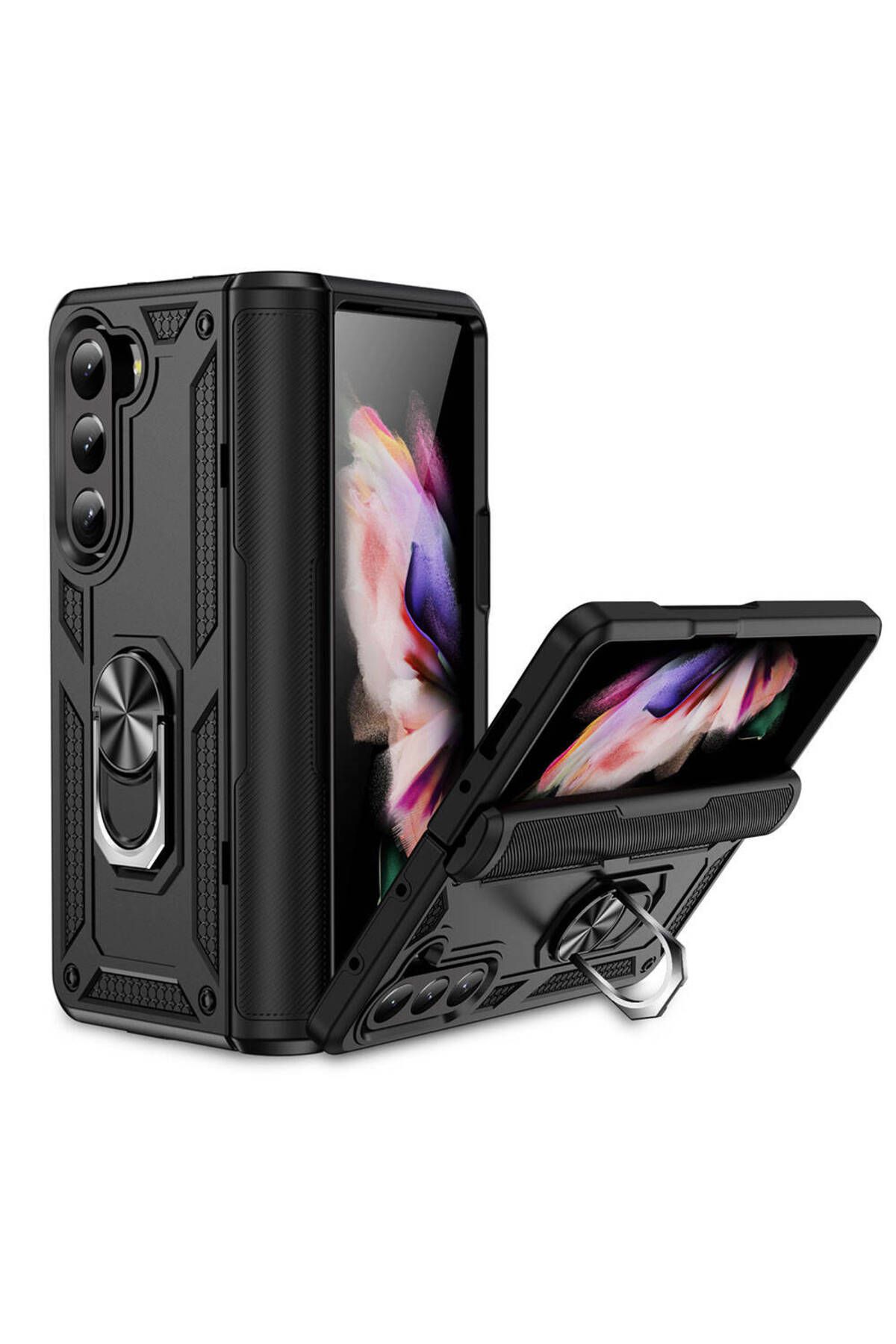Galaxy Z Fold 5 Uyumlu Zore Vega Kılıf-Siyah