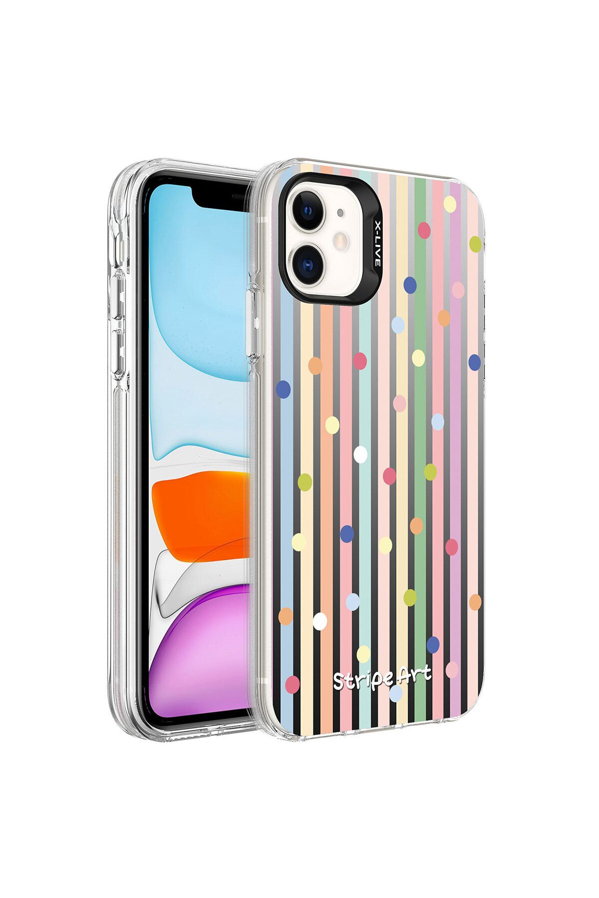 iPhone 11 Uyumlu Desenli Zore Silver Sert Kılıf-Noktalar iPhone 11 Uyumlu Desenli Zore Silver Sert Kılıf-Noktalar