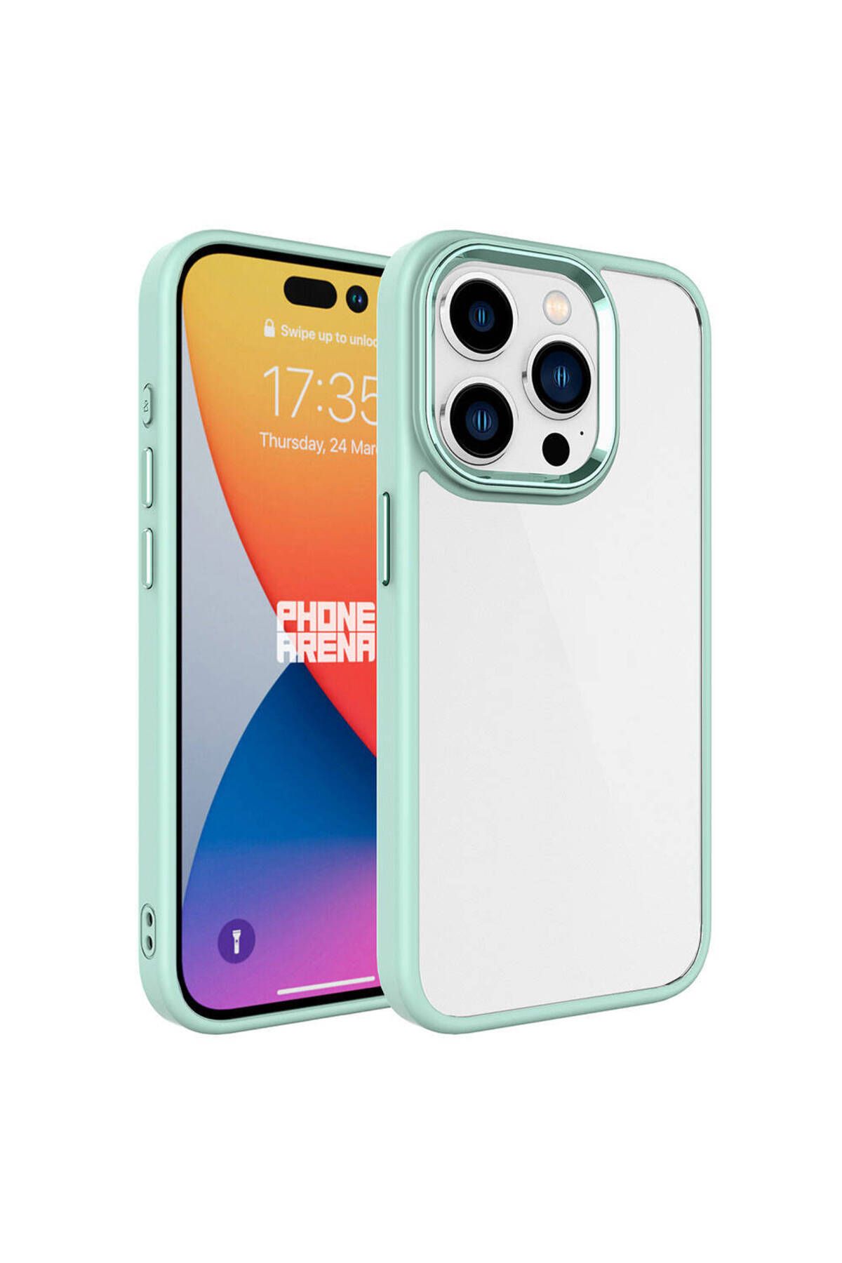 iPhone 15 Pro Uyumlu Zore Krom Kılıf-Yeşil