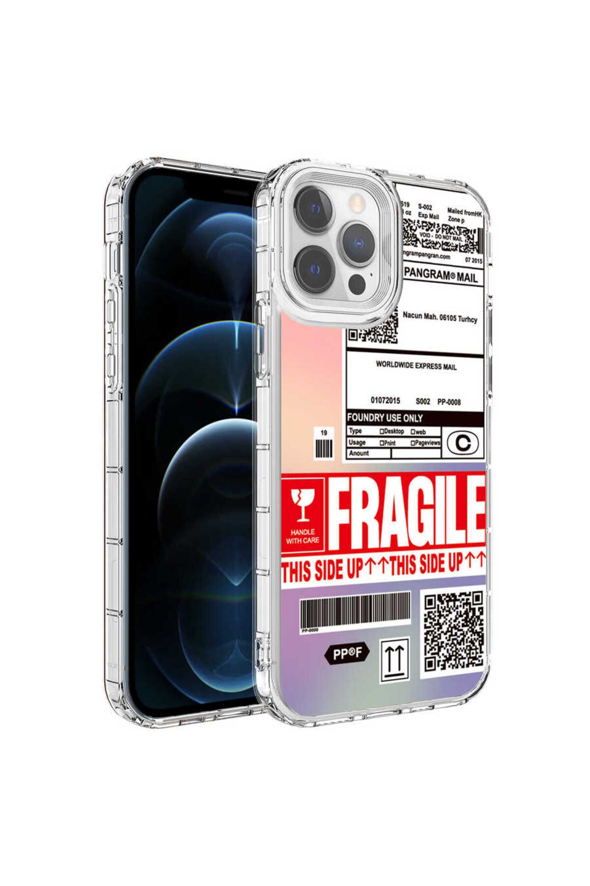 iPhone 12 Pro Max Uyumlu Kamera Korumalı Renkli Desenli Sert Silikon Zore Korn Kılıf-NO5