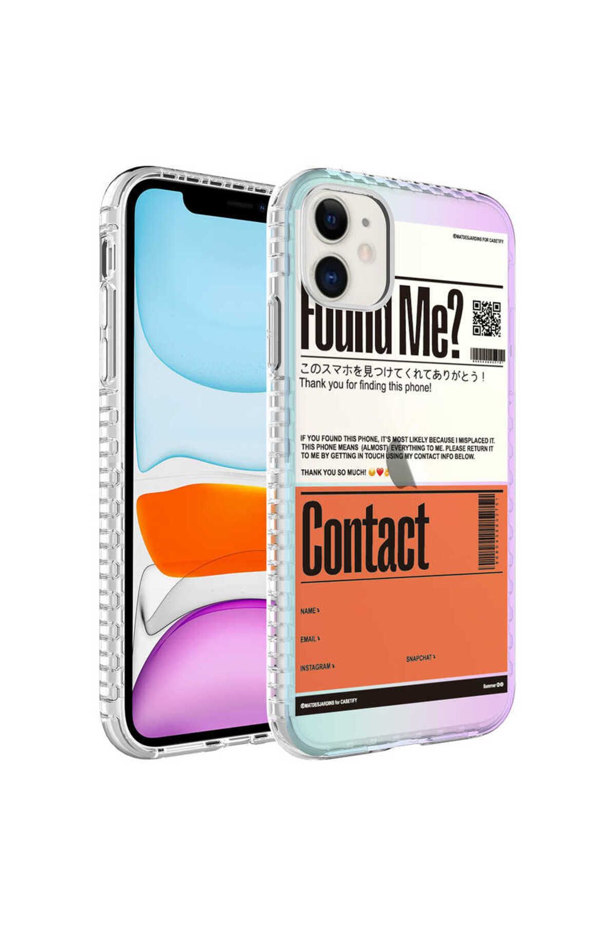 iPhone 11 Uyumlu Airbag Kenarlı Renkli Desenli Silikon Zore Elegans Kılıf-NO6