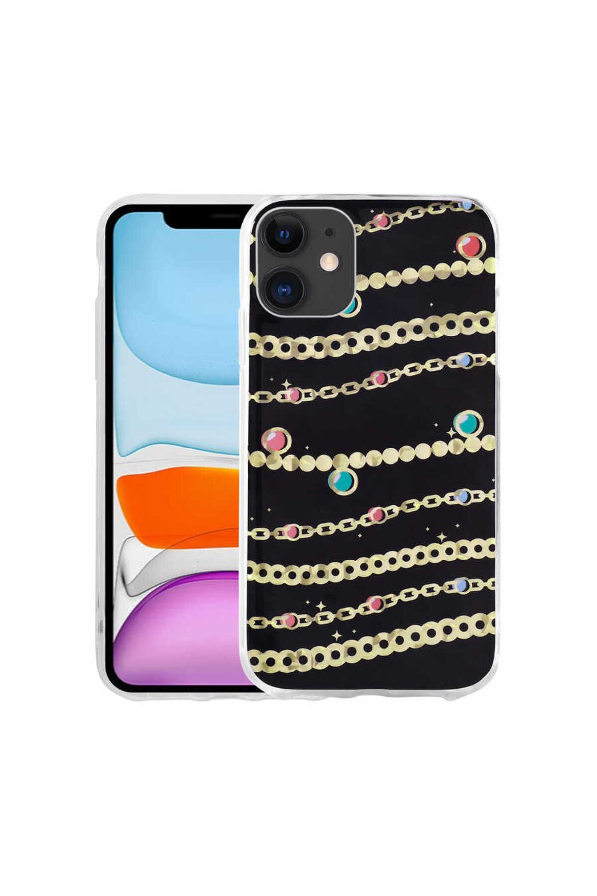 iPhone 11 Uyumlu Desenli Sert Zore Elnov Kılıf-NO5