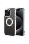 iPhone 15 Pro Uyumlu Tek Kamera Çerçeveli Logo Gösteren Zore Omega Kılıf-Gümüş iPhone 15 Pro Uyumlu Tek Kamera Çerçeveli Logo Gösteren Zore Omega Kılıf-Gümüş