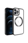 iPhone 11 Pro Max Uyumlu Magsafe Wireless Şarj Özellikli Zore Setro Silikon-Siyah iPhone 11 Pro Max Uyumlu Magsafe Wireless Şarj Özellikli Zore Setro Silikon-Siyah