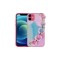 iPhone 11 Uyumlu Simli Desenli El Askılı Tutacaklı Zore Elsa Silikon Kılıf-Pembe Koyu