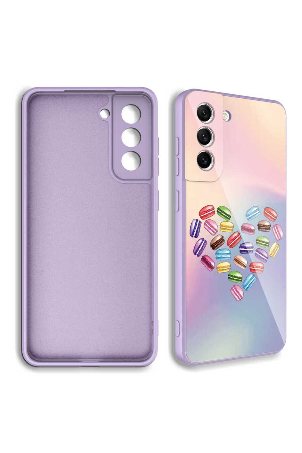 Galaxy S21 FE Uyumlu Kamera Korumalı Desenli Sert Silikon Zore Epoksi Kılıf-NO5