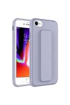 iPhone SE 2022 Uyumlu Zore Qstand Kılıf-Gri iPhone SE 2022 Uyumlu Zore Qstand Kılıf-Gri