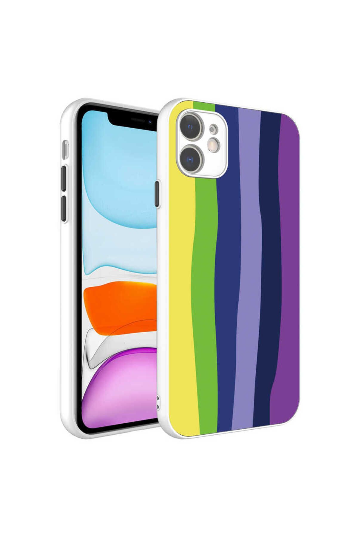 iPhone 11 Uyumlu Kamera Korumalı Renkli Temperli Zore X-Cam Kılıf-NO3