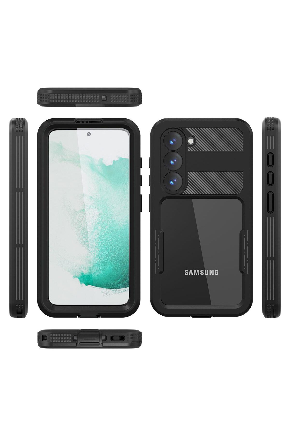 Galaxy S23 Uyumlu 1-1 Su Geçirmez Uyumlu-Siyah