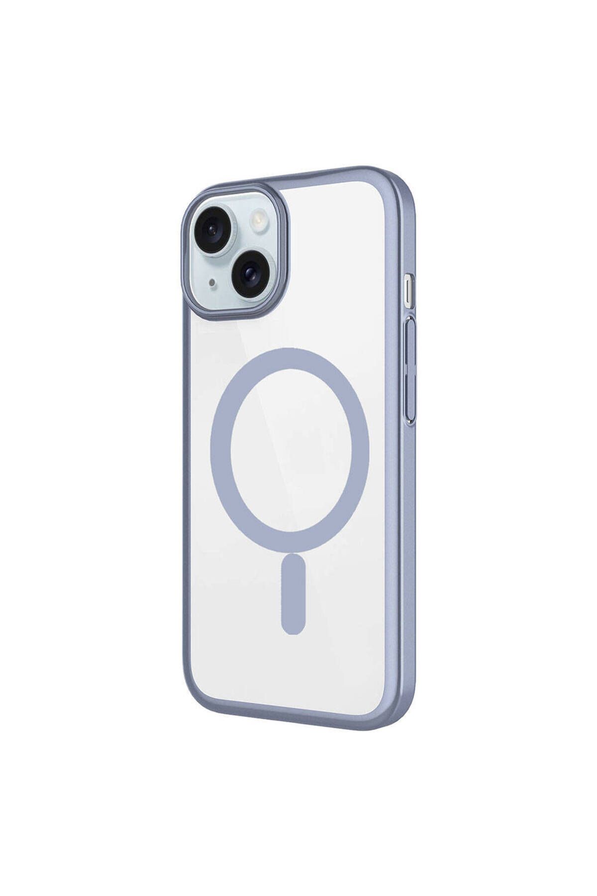 iPhone 15 Uyumlu Wireless Şarj Özellikli Sert PC Zore Mat Riksos Magsafe Kılıf-Mavi iPhone 15 Uyumlu Wireless Şarj Özellikli Sert PC Zore Mat Riksos Magsafe Kılıf-Mavi