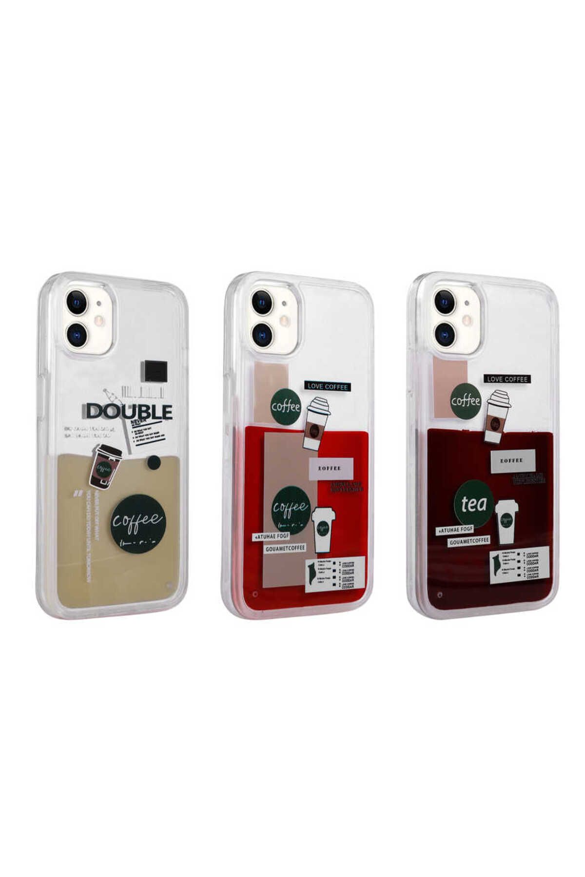 iPhone 11 Uyumlu Desenli Sıvılı Zore Drink Silikon Kılıf-NO1