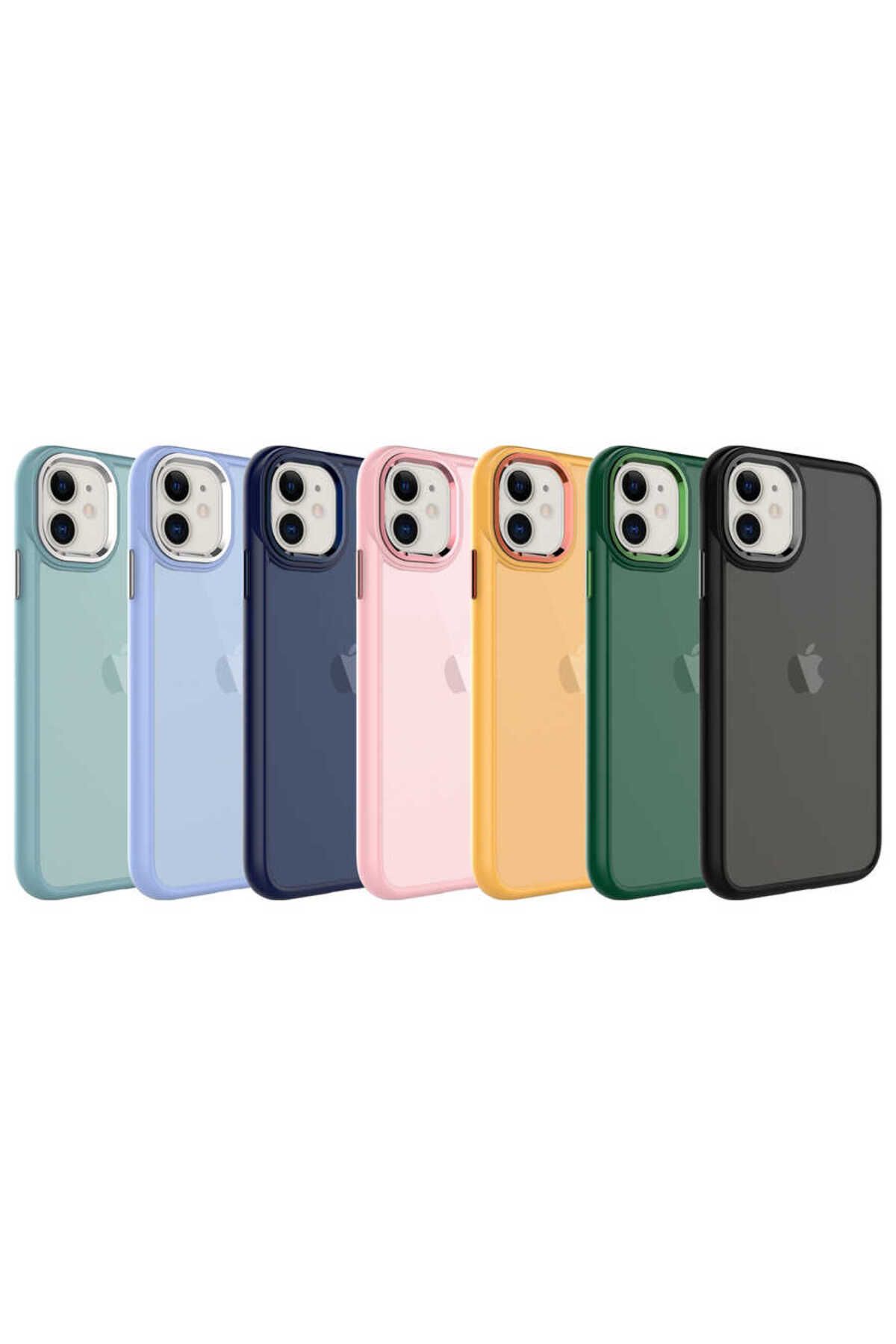 iPhone 11 Uyumlu Buzlu Sert PC Zore May Kılıf-Turuncu