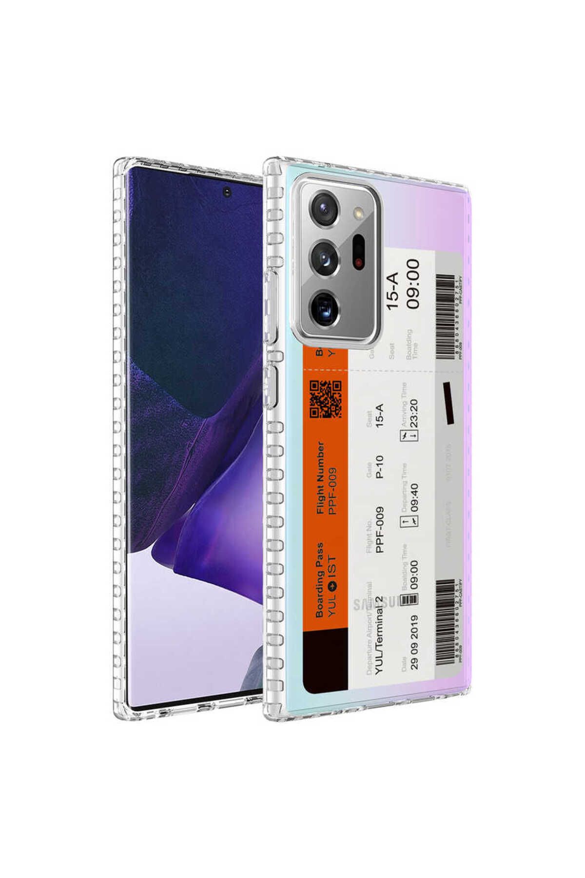 Galaxy Note 20 Ultra Uyumlu Airbag Kenarlı Renkli Desenli Silikon Zore Elegans Kılıf-NO1