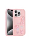 iPhone 15 Pro Uyumlu Kabartma Figürlü Parlak Zore Toys Silikon Kılıf-Pembe iPhone 15 Pro Uyumlu Kabartma Figürlü Parlak Zore Toys Silikon Kılıf-Pembe