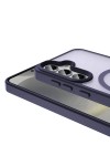 Galaxy S24 Kılıf Magsafe Şarj Özellikli Mat Arka Yüzey Zore Sio Kapak-Koyu Mor Galaxy S24 Kılıf Magsafe Şarj Özellikli Mat Arka Yüzey Zore Sio Kapak-Koyu Mor
