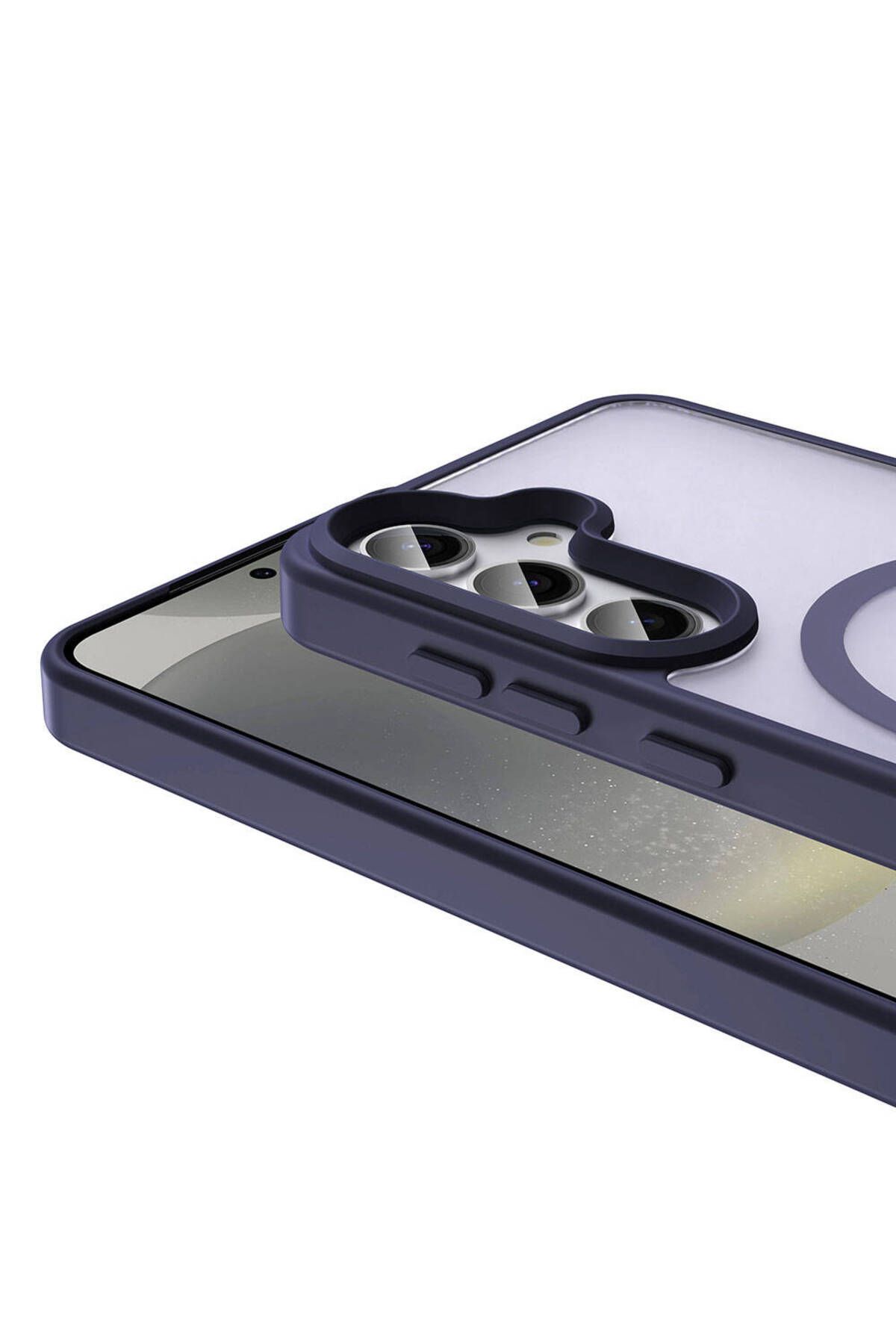 Galaxy S24 Kılıf Magsafe Şarj Özellikli Mat Arka Yüzey Zore Sio Kapak-Koyu Mor