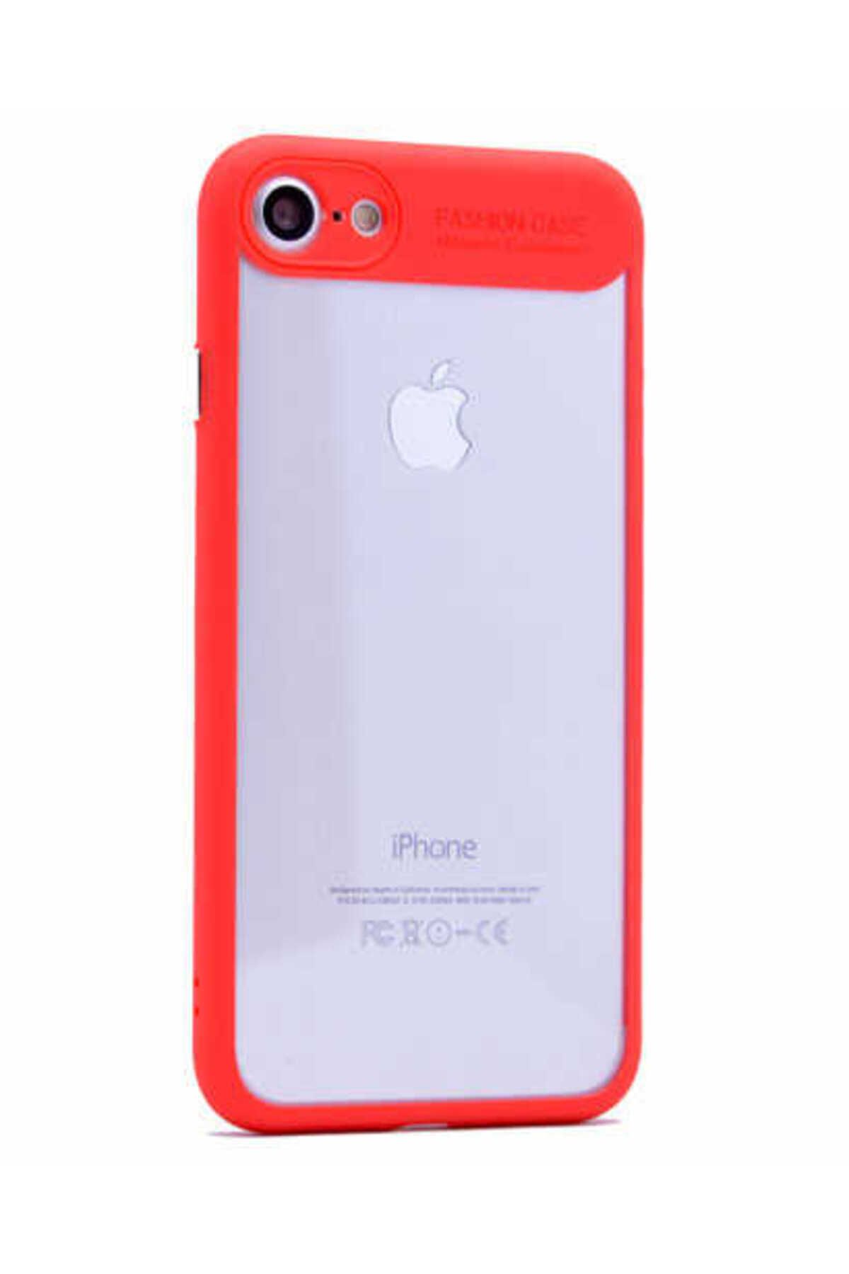 iPhone SE 2022 Uyumlu Zore Buttom Kılıf-Kırmızı