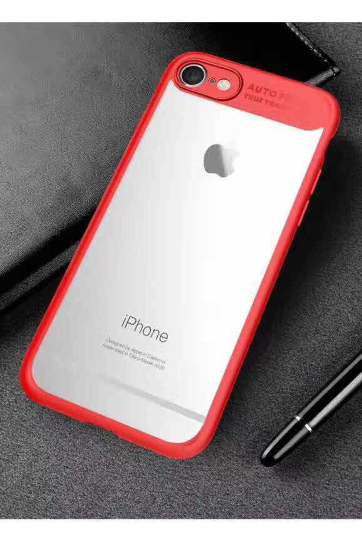 iPhone SE 2022 Uyumlu Zore Buttom Kılıf-Kırmızı
