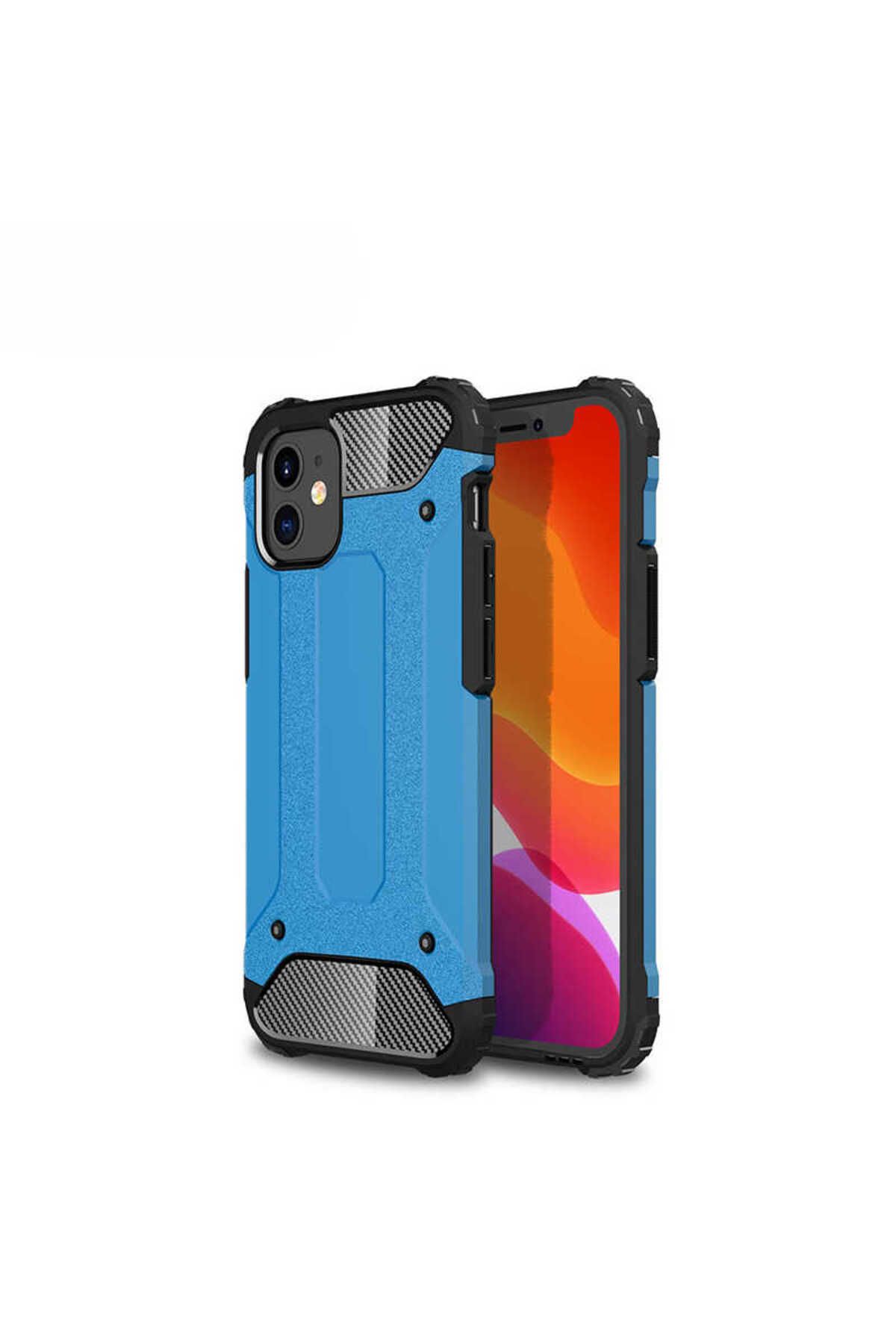 iPhone 12 Mini Uyumlu Zore Crash Silikon Kılıf-Mavi