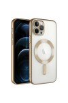 iPhone 11 Pro Max Uyumlu Kamera Korumalı Magsafe Wireless Şarj Özellikli Zore Demre Kılıf-Gold iPhone 11 Pro Max Uyumlu Kamera Korumalı Magsafe Wireless Şarj Özellikli Zore Demre Kılıf-Gold