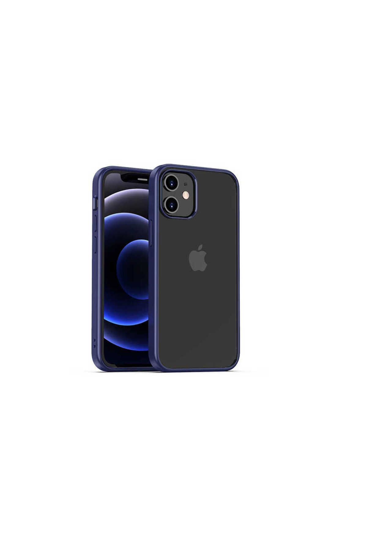 iPhone 12 Mini Uyumlu Zore Hom Silikon-Lacivert