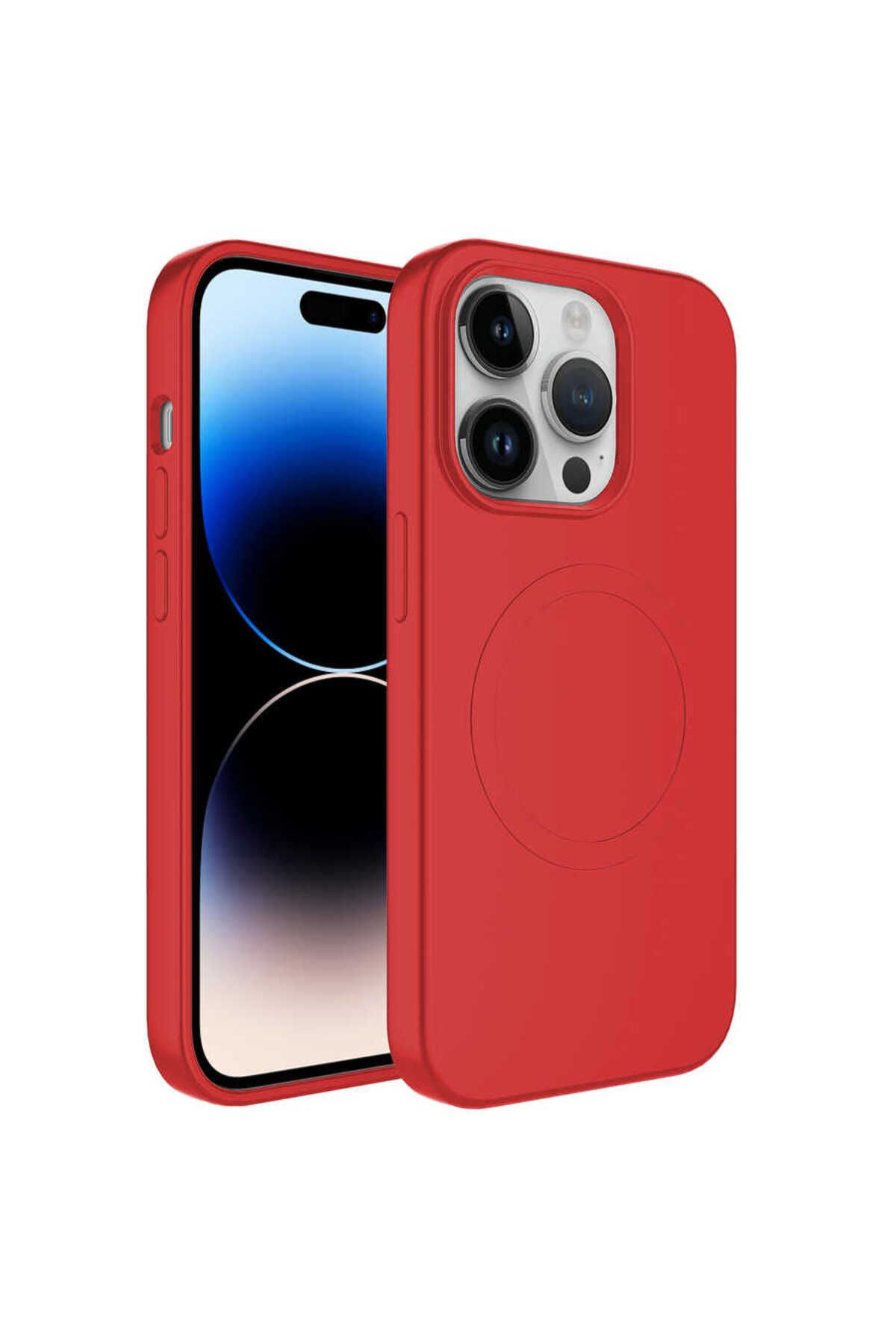 iPhone 11 Pro Max Uyumlu Magsafe Wireless Şarj Özellikli Pastel Renk Silikon Zore Plas Kılıf-K