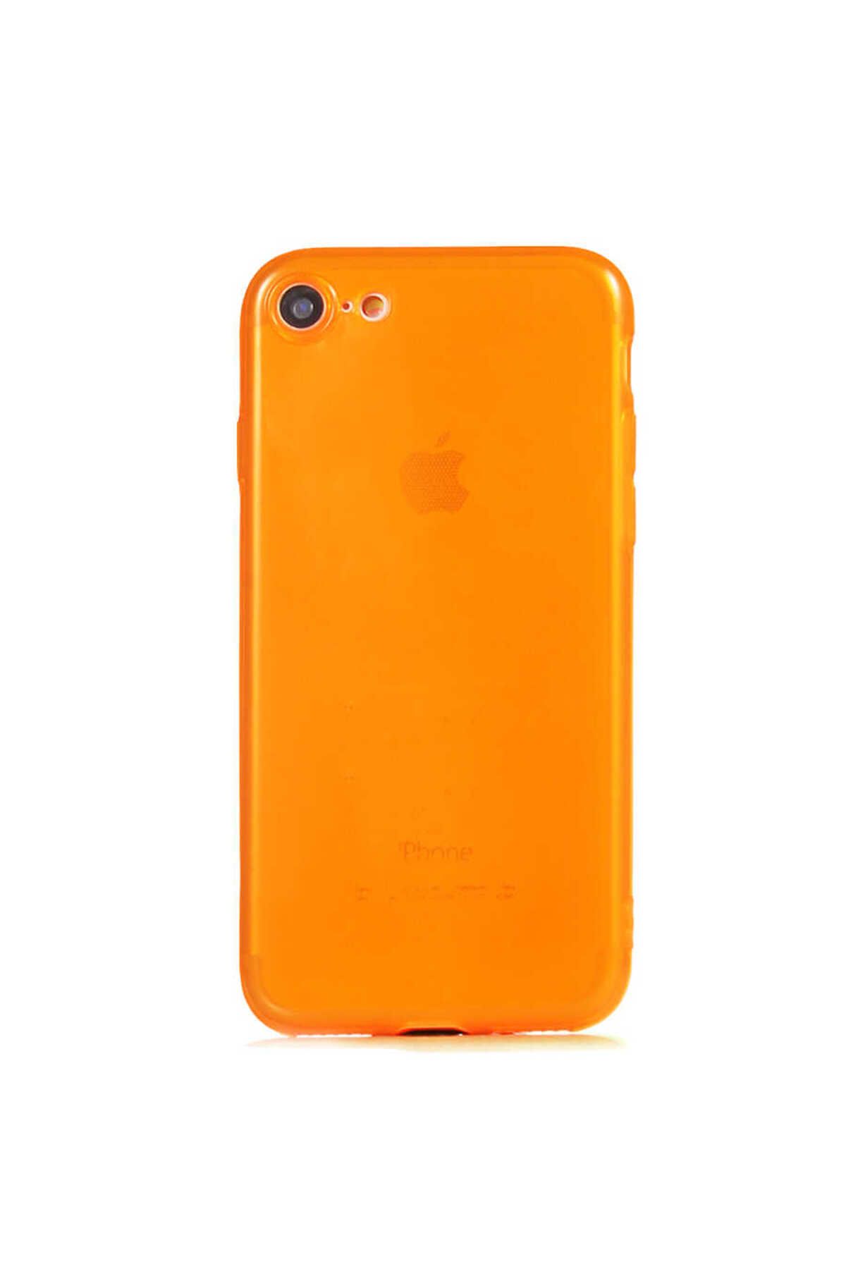 iPhone SE 2022 Uyumlu Zore Mun Silikon-Turuncu