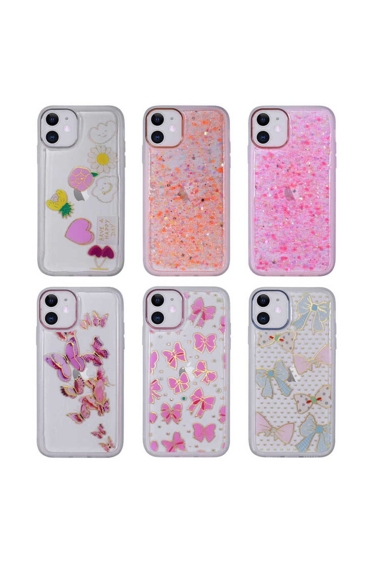 iPhone 11 Uyumlu Figürlü Desenli Işıltılı Sert Zore Sos Kılıf-NO4
