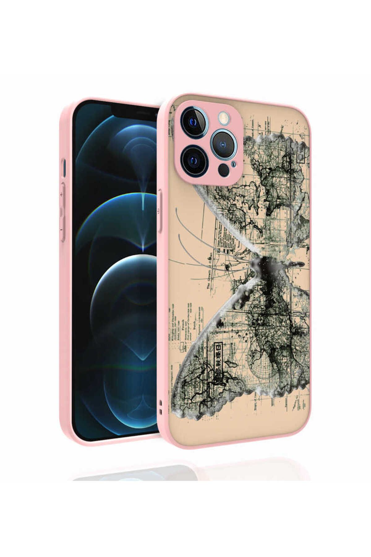 iPhone 12 Pro Max Uyumlu Desenli Kamera Korumalı Parlak Zore Nora Kılıf-NO4