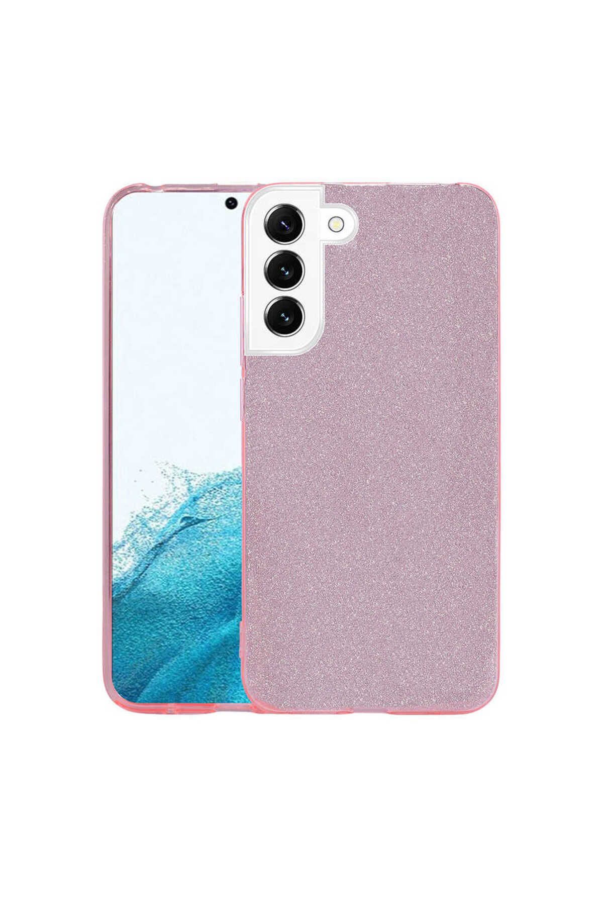 Galaxy S22 Plus Uyumlu Zore Shining Silikon-Pembe