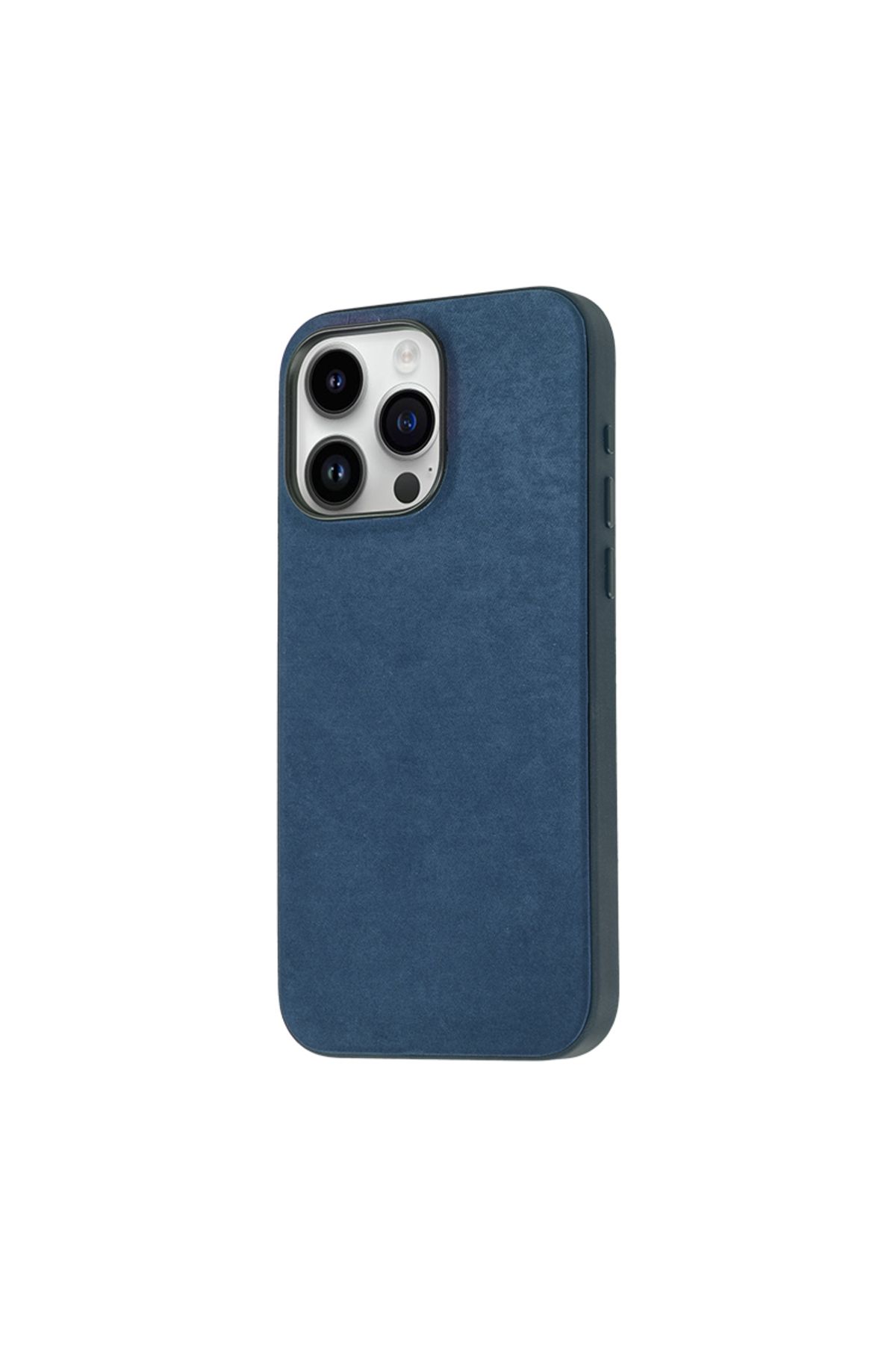 iPhone 15 Pro Uyumlu Zore Mikro Fiber Mimoza Kılıf-Mavi
