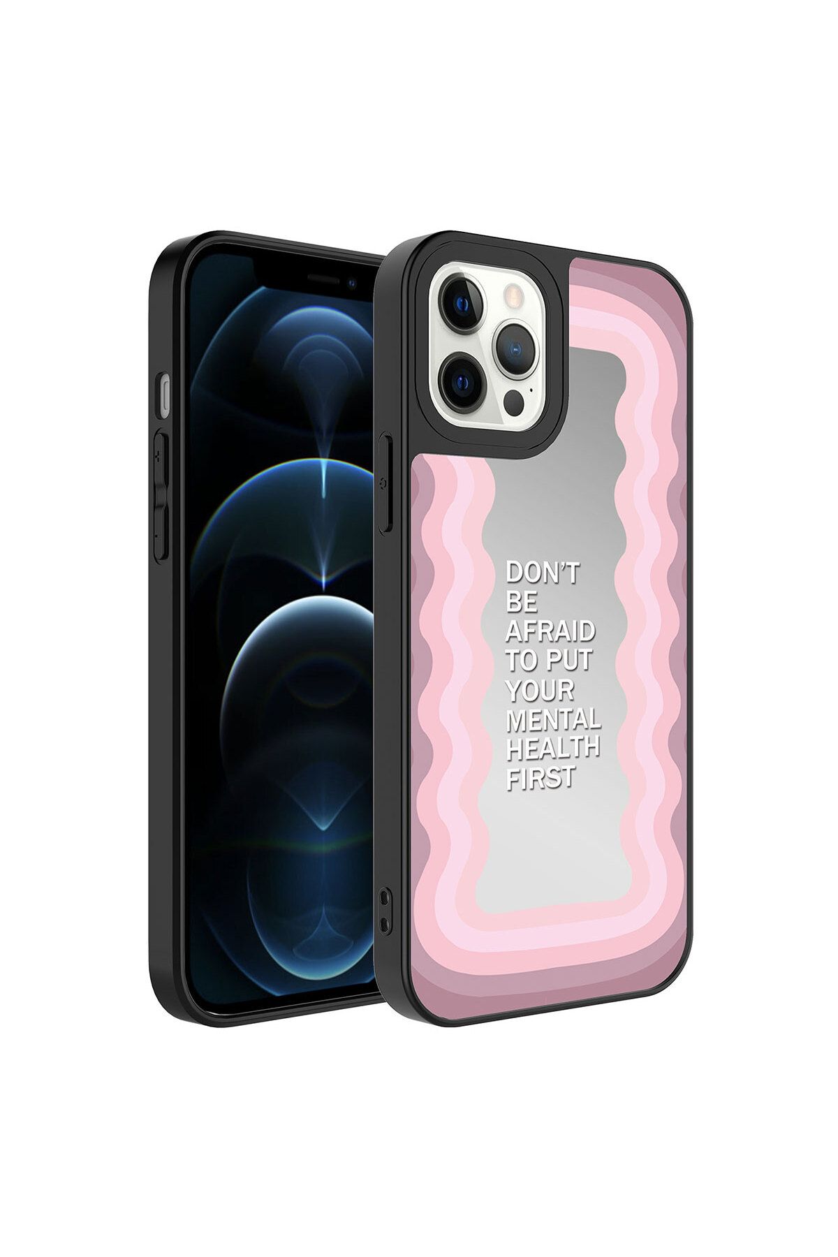 iPhone 12 Pro Max Uyumlu Aynalı Desenli Kamera Korumalı Parlak Zore Mirror Kılıf-Ayna
