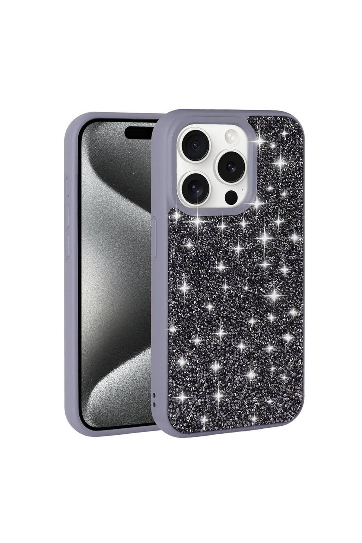 iPhone 15 Pro Uyumlu Parlak Taşlı Tasarım Pırlanta Zore Kılıf-Beyaz iPhone 15 Pro Uyumlu Parlak Taşlı Tasarım Pırlanta Zore Kılıf-Beyaz