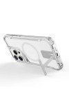 iPhone 15 Pro Uyumlu Magsafe Şarj Özellikli Zore T-Max Standlı Kılıf-Renksiz iPhone 15 Pro Uyumlu Magsafe Şarj Özellikli Zore T-Max Standlı Kılıf-Renksiz