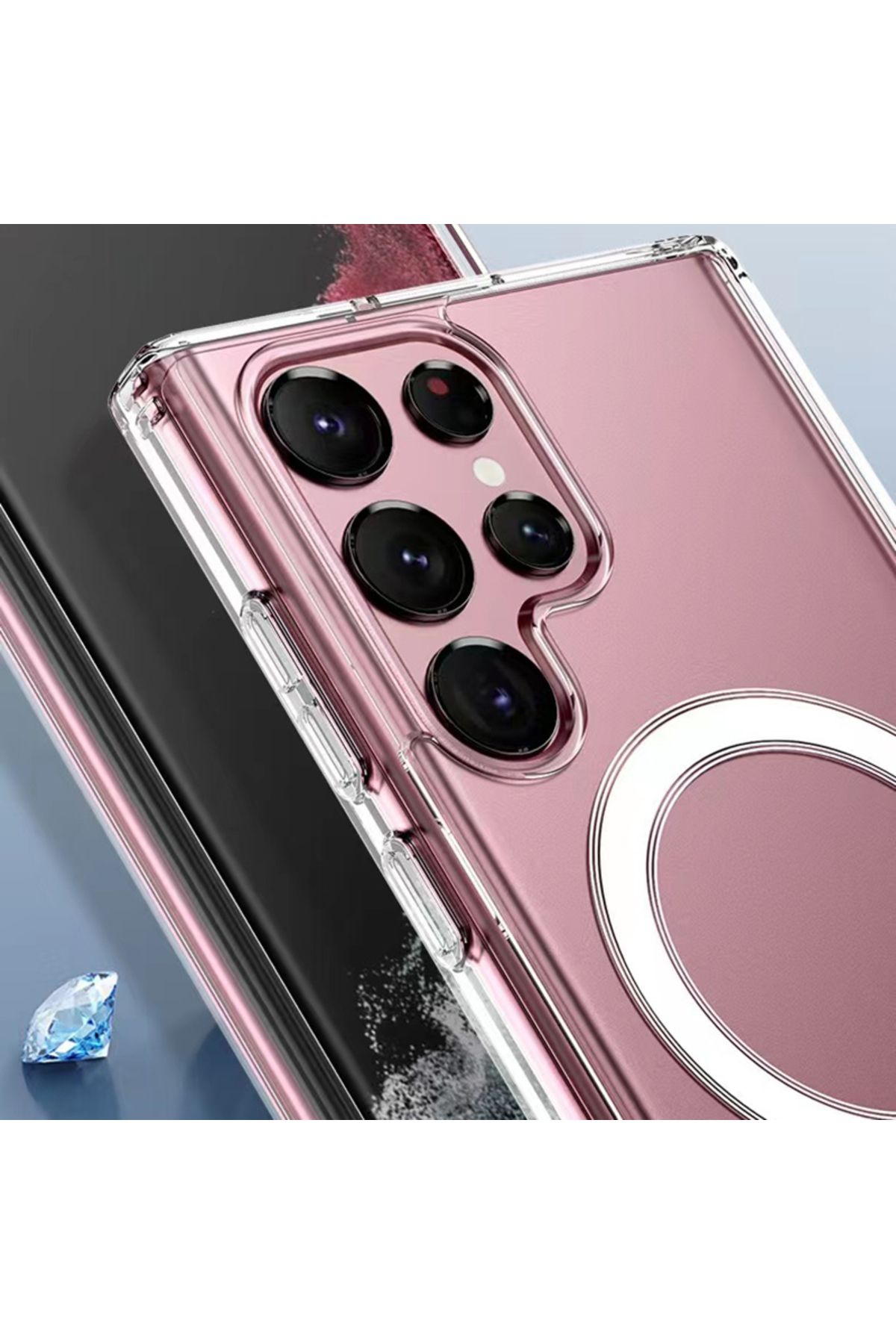 Galaxy S23 Ultra Uyumlu Zore Tacsafe Wireless Kılıf-Renksiz Galaxy S23 Ultra Uyumlu Zore Tacsafe Wireless Kılıf-Renksiz