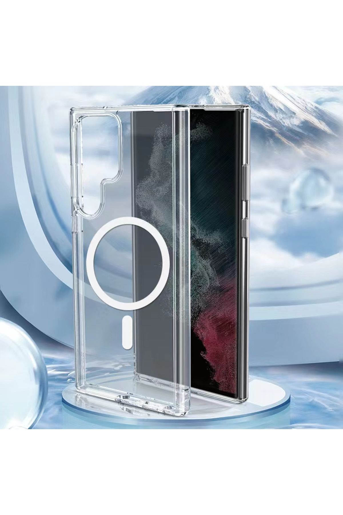 Galaxy S23 Ultra Uyumlu Zore Tacsafe Wireless Kılıf-Renksiz Galaxy S23 Ultra Uyumlu Zore Tacsafe Wireless Kılıf-Renksiz