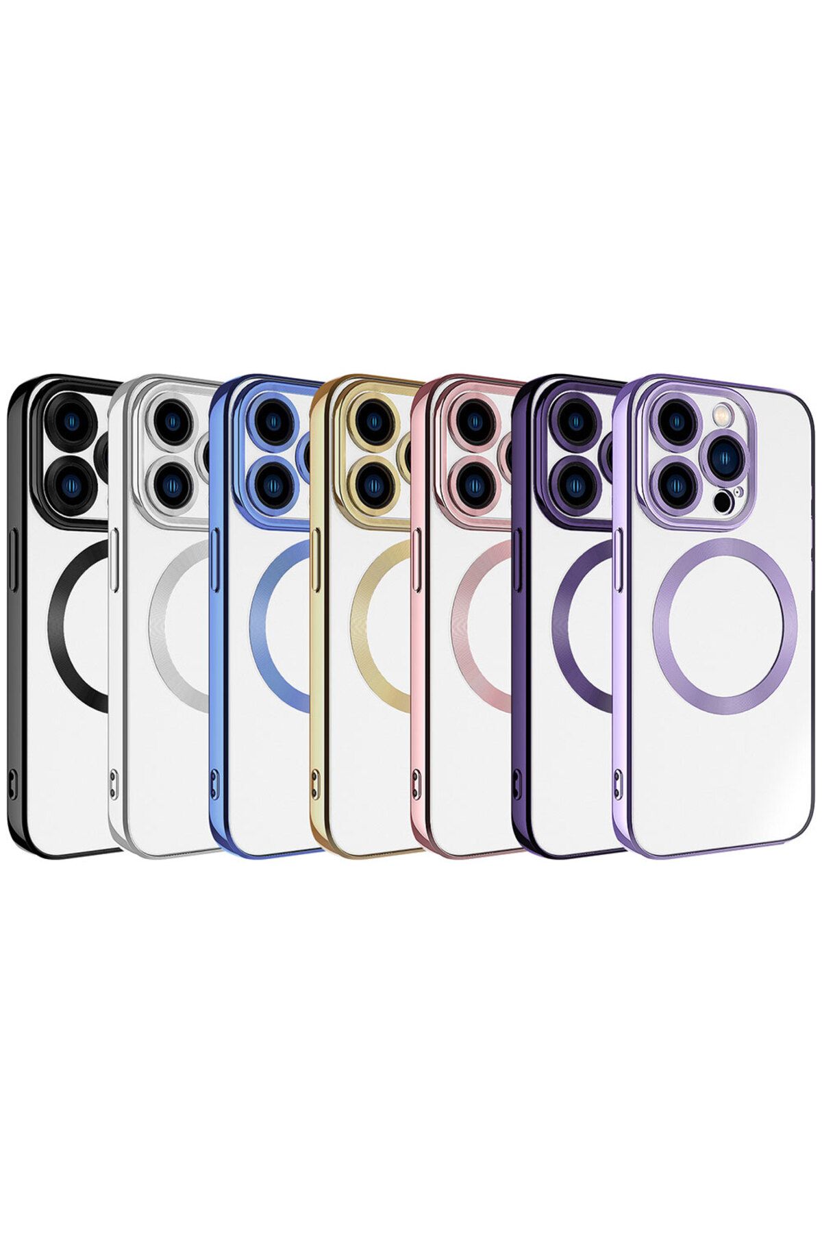 iPhone 15 Pro Uyumlu Magsafe Wireless Şarj Özellikli Zore Setro Silikon-Siyah