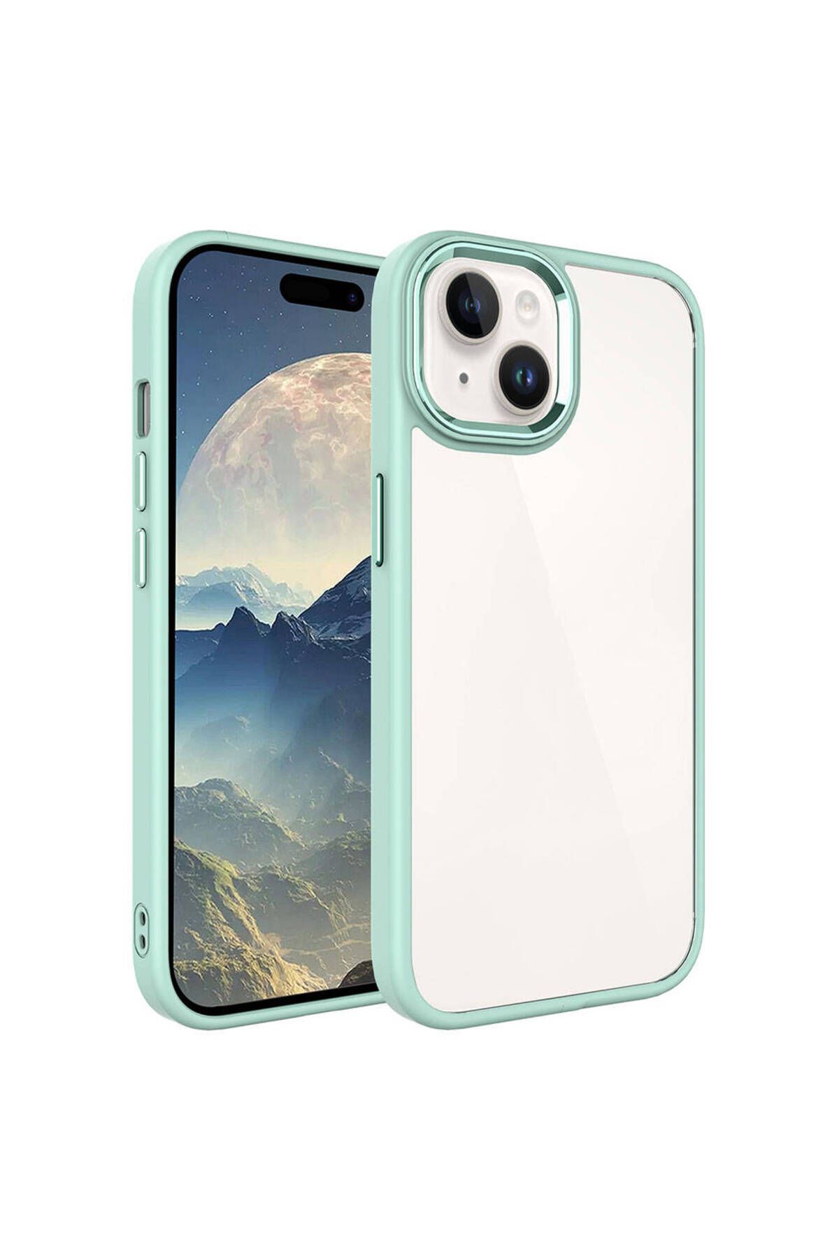 iPhone 15 Plus Uyumlu Zore Krom Kılıf-Yeşil