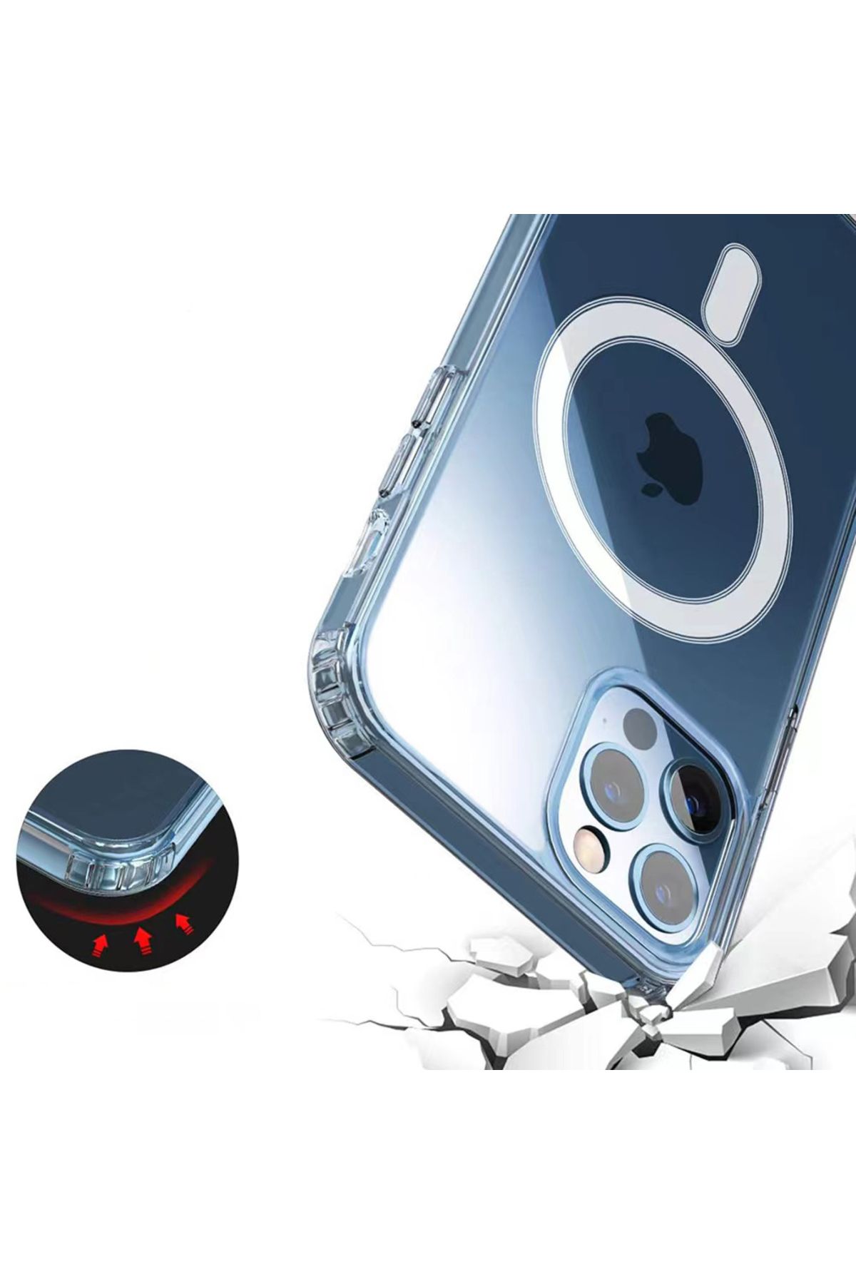 iPhone 11 Pro Max Uyumlu Magsafe Şarj Özellikli Şeffaf Sert PC Zore Embos Kılıf-Renksiz iPhone 11 Pro Max Uyumlu Magsafe Şarj Özellikli Şeffaf Sert PC Zore Embos Kılıf-Renksiz