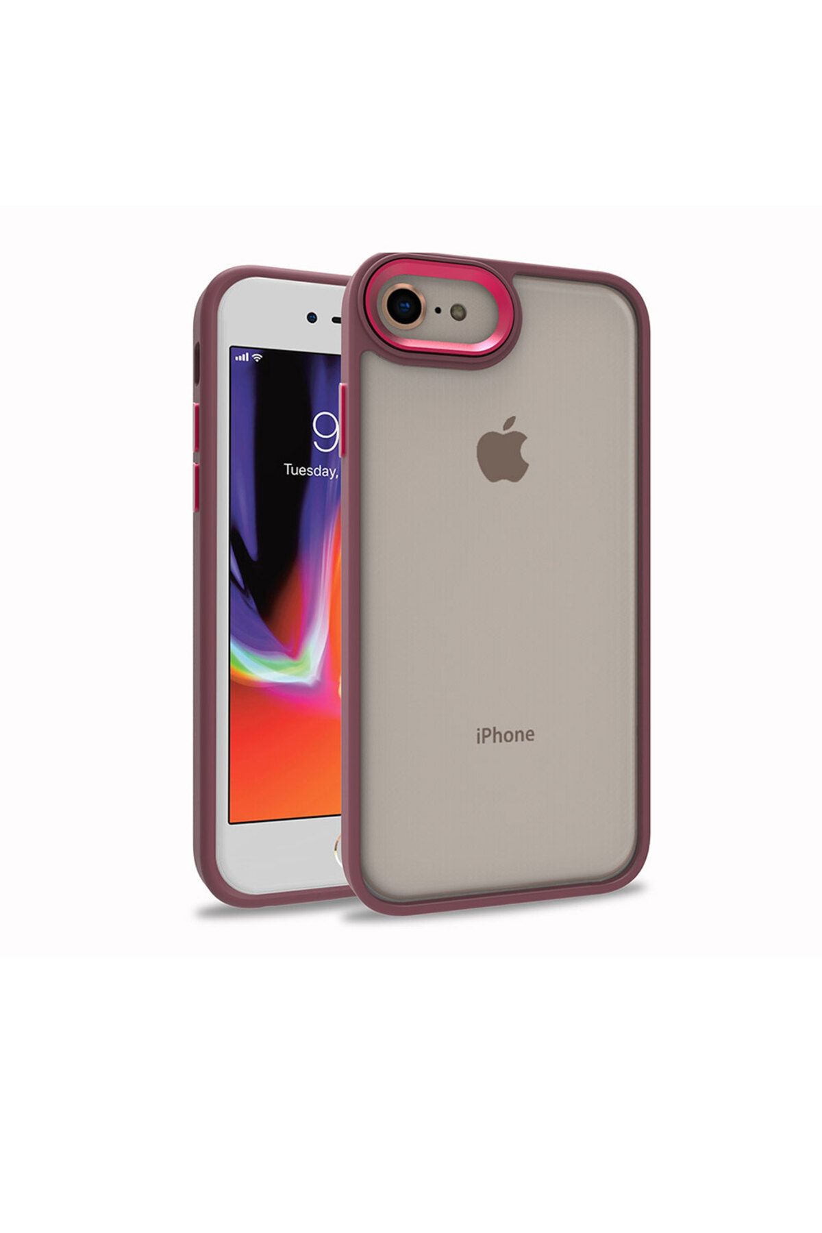 iPhone SE 2022 Uyumlu Zore Flora Kılıf-Kırmızı