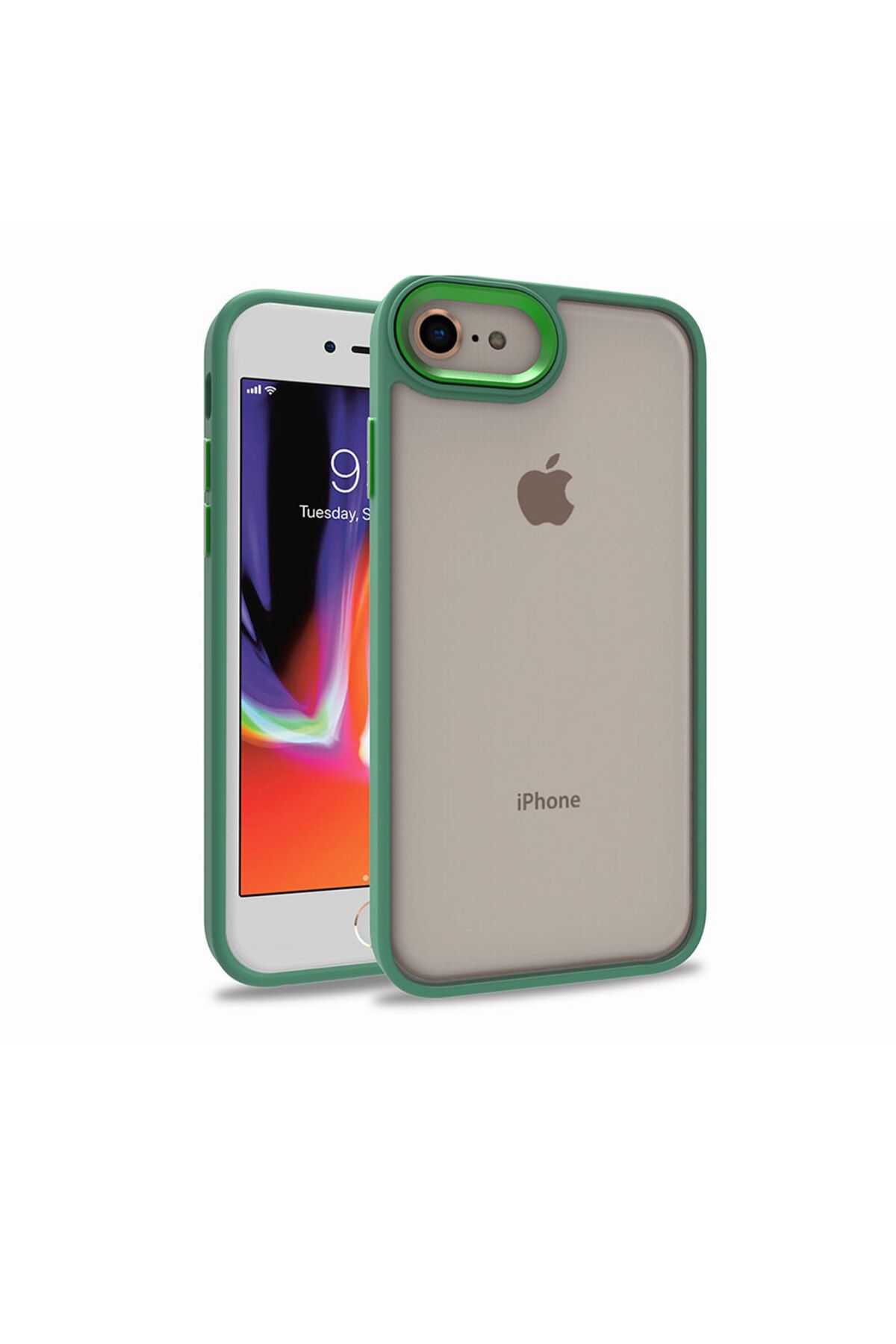 iPhone SE 2022 Uyumlu Zore Flora Kılıf-Yeşil