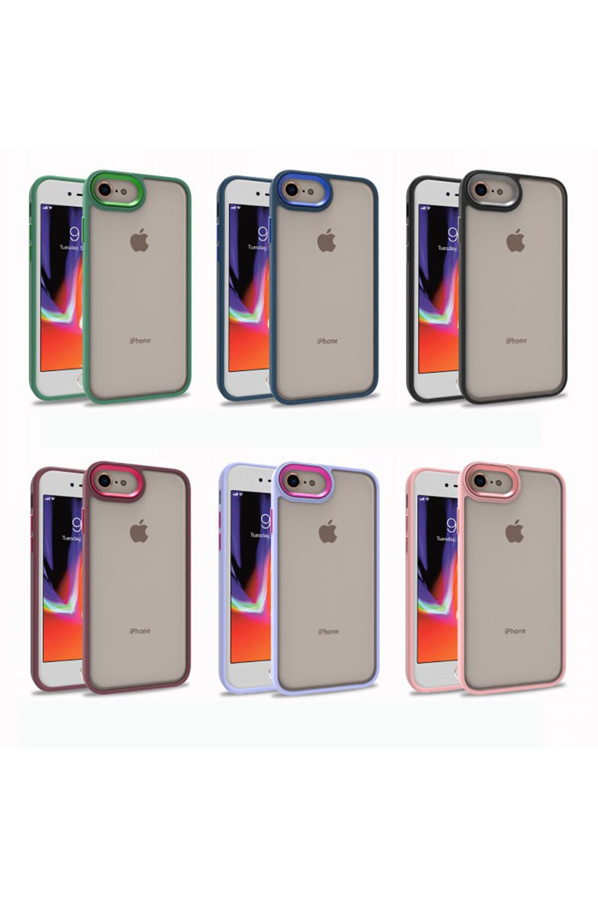 iPhone SE 2022 Uyumlu Zore Flora Kılıf-Yeşil