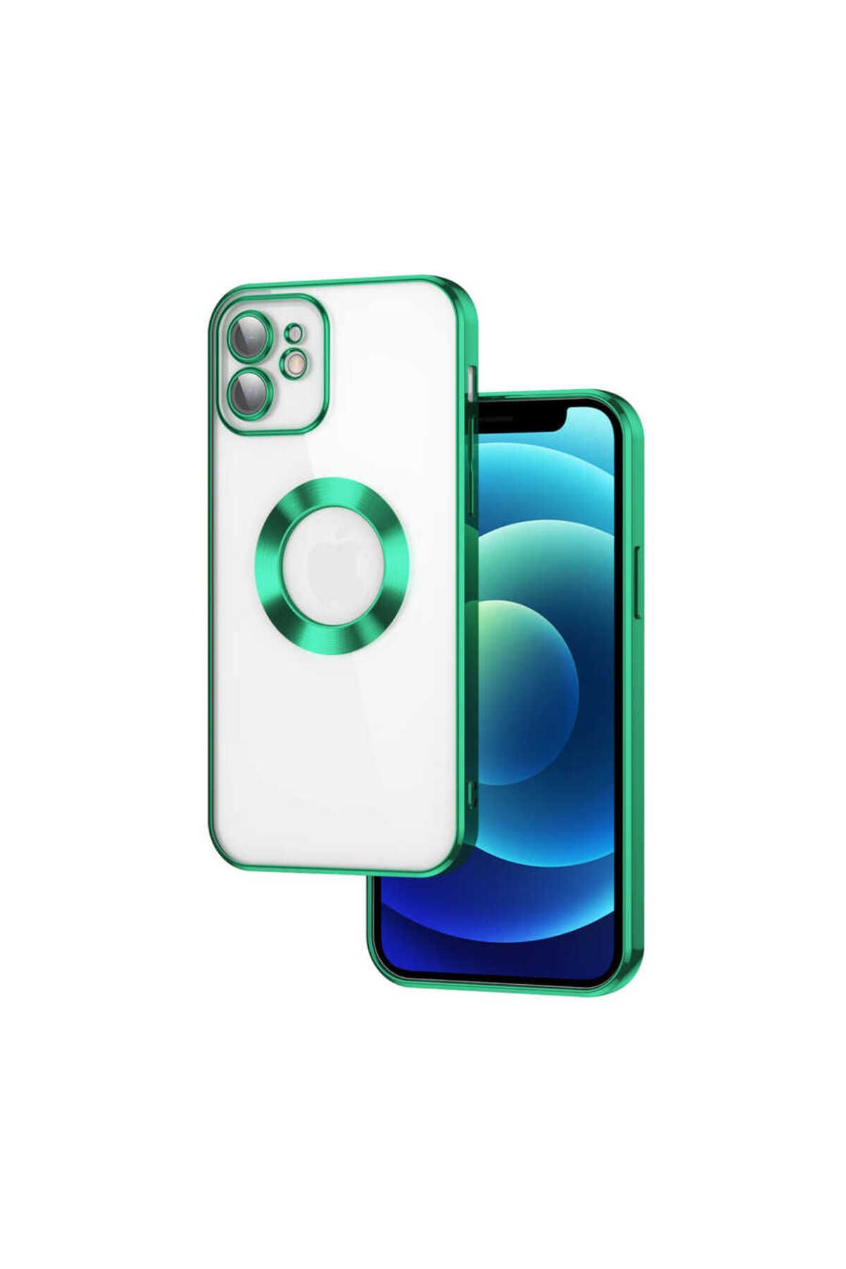 iPhone 11 Uyumlu Kamera Korumalı Logo Gösteren Zore Omega Kılıf-Yeşil