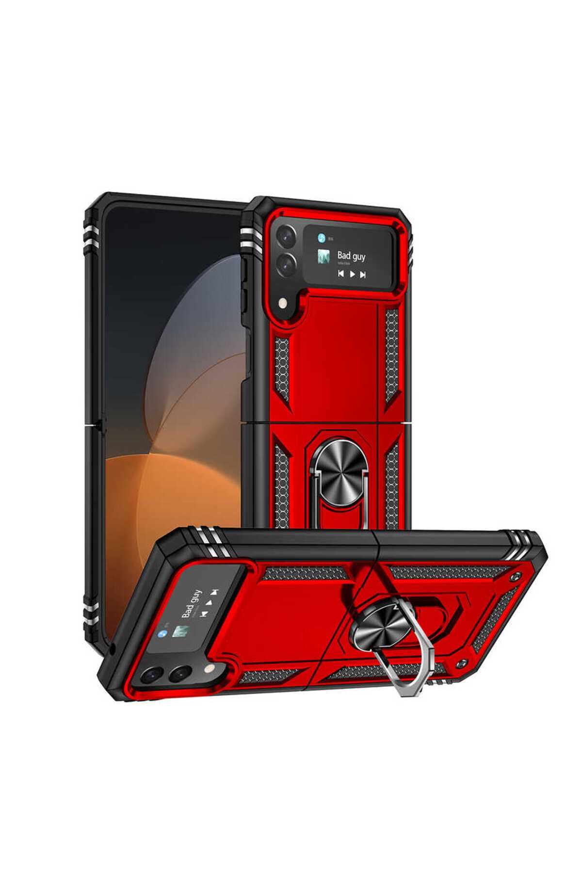 Galaxy Z Flip 4 Uyumlu Zore Vega Kılıf-Kırmızı