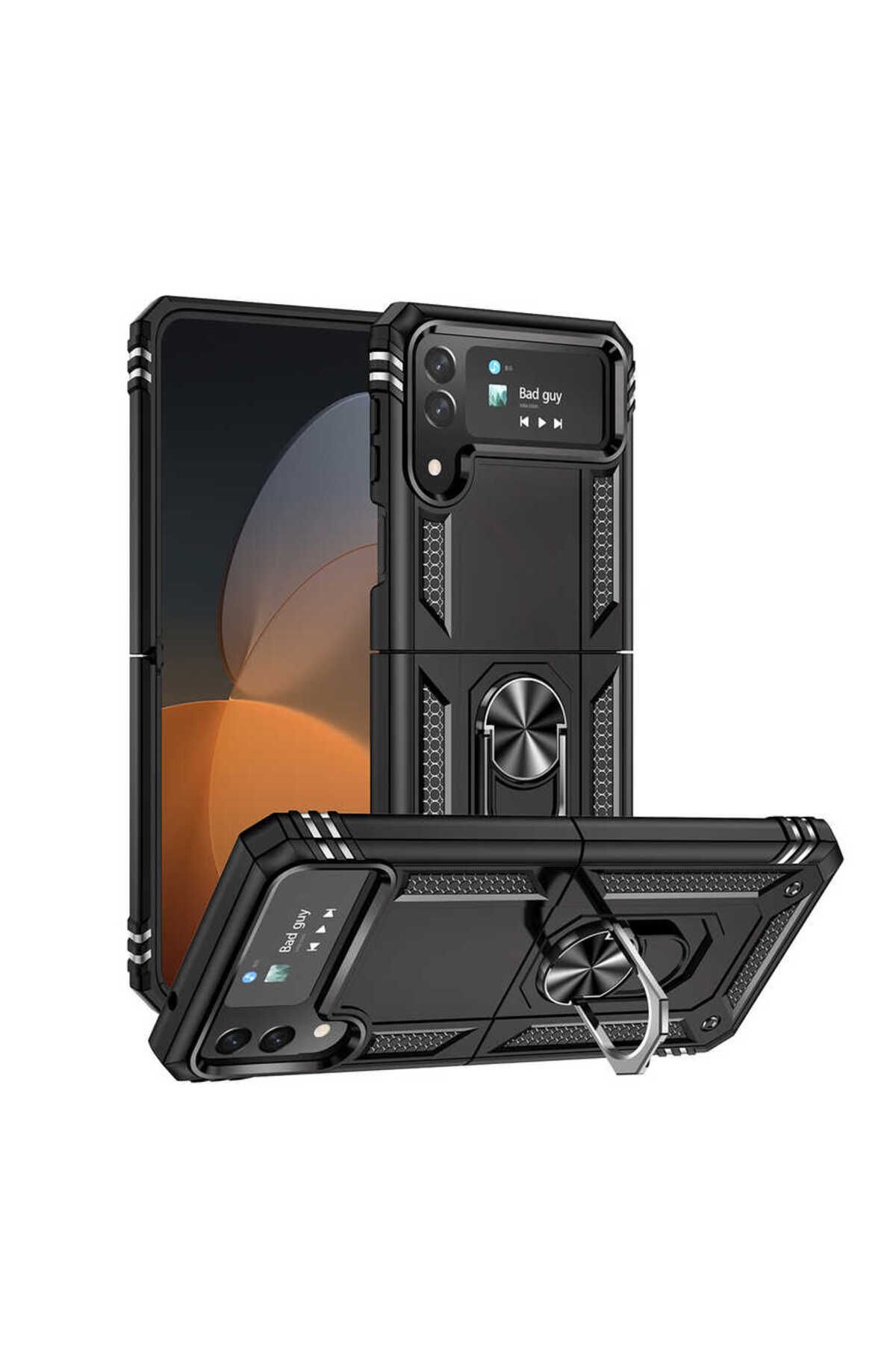 Galaxy Z Flip 4 Uyumlu Zore Vega Kılıf-Siyah
