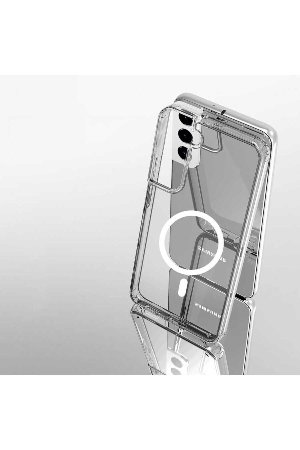 Galaxy S22 Uyumlu Zore Tacsafe Wireless Kılıf-Renksiz Galaxy S22 Uyumlu Zore Tacsafe Wireless Kılıf-Renksiz