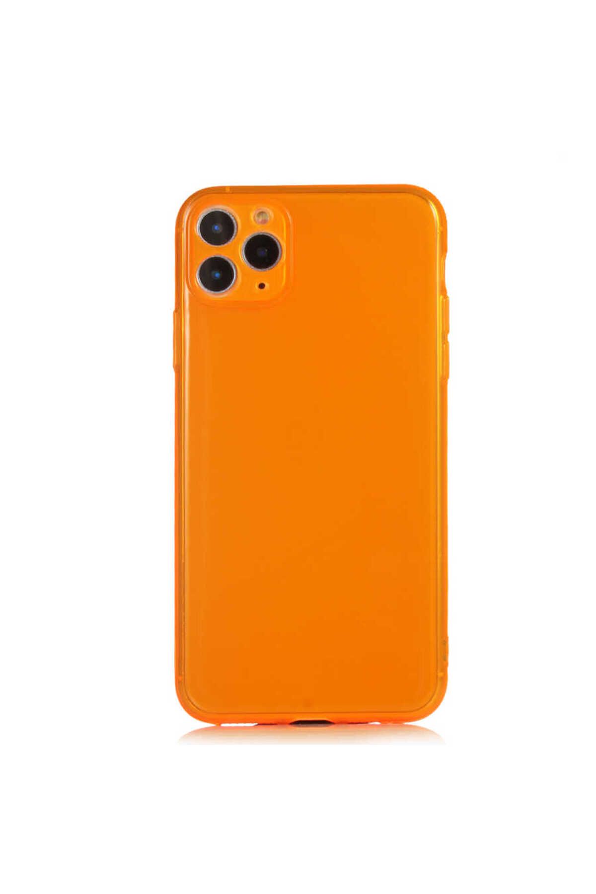 iPhone 11 Pro Max Uyumlu Zore Mun Silikon-Turuncu
