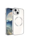 iPhone 15 Uyumlu Magsafe Wireless Şarj Özellikli Zore Setro Silikon-Gümüş iPhone 15 Uyumlu Magsafe Wireless Şarj Özellikli Zore Setro Silikon-Gümüş