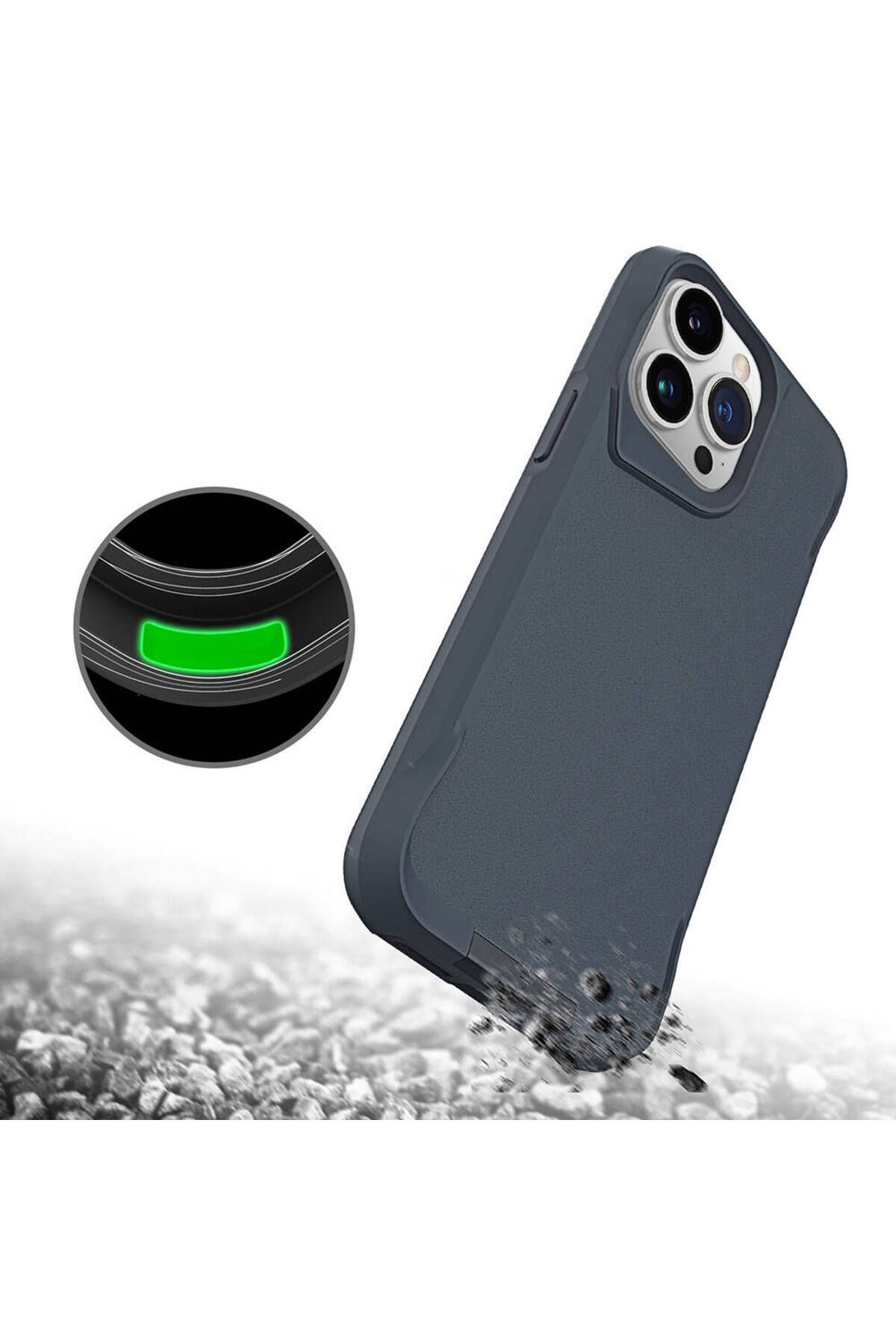 iPhone 15 Pro Max Uyumlu Zore Airbag Kenarlı T-Max Mat Standlı Kılıf-Lacivert iPhone 15 Pro Max Uyumlu Zore Airbag Kenarlı T-Max Mat Standlı Kılıf-Lacivert